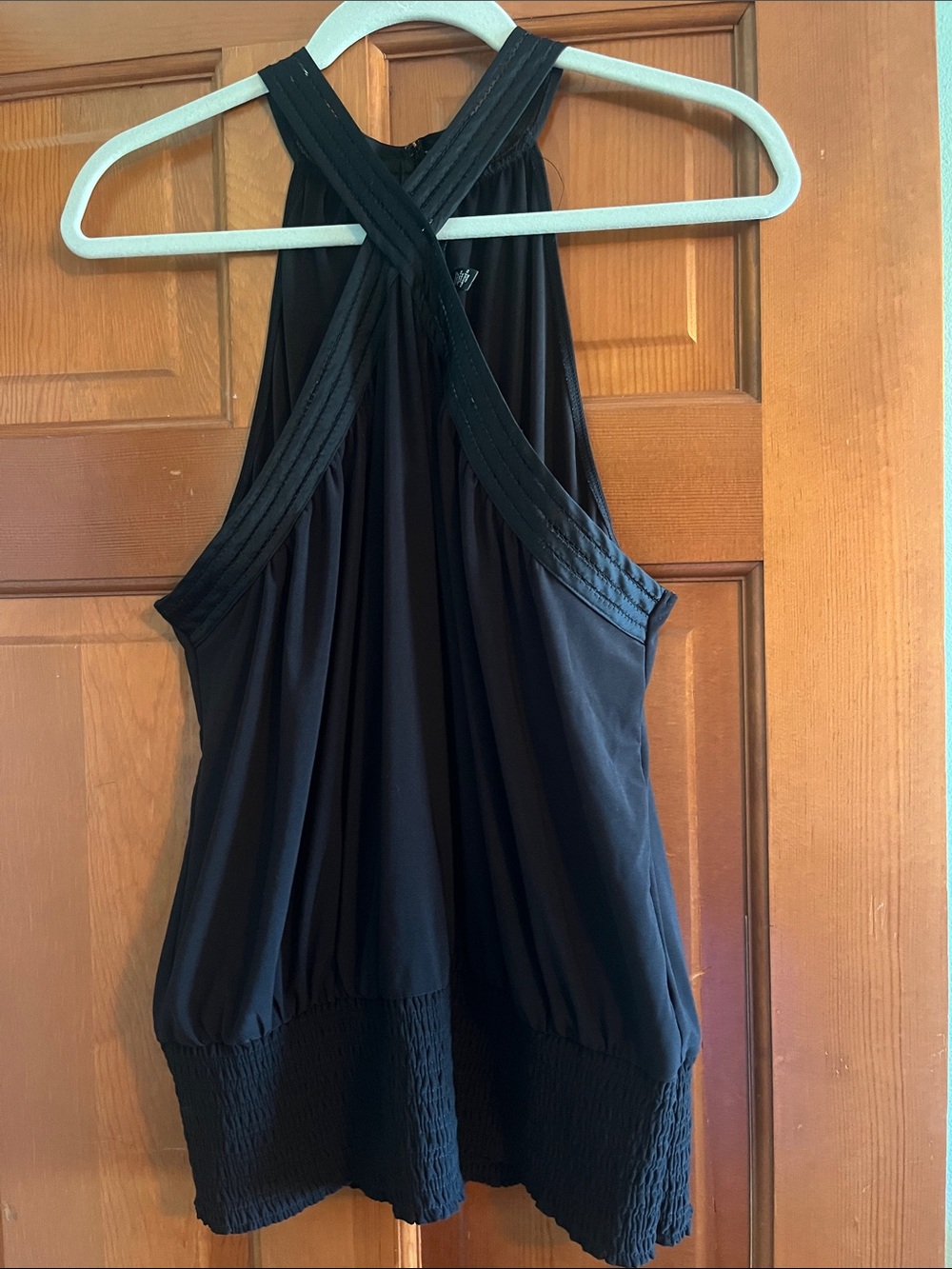 White House Black Market Black sleeveless black top.